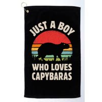 Capybara Just A Boy Who Loves Capybaras Retro Vintage Sunset Golf Towel