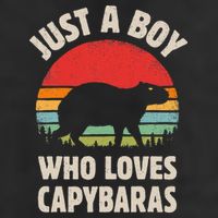 Capybara Just A Boy Who Loves Capybaras Retro Vintage Sunset Golf Towel