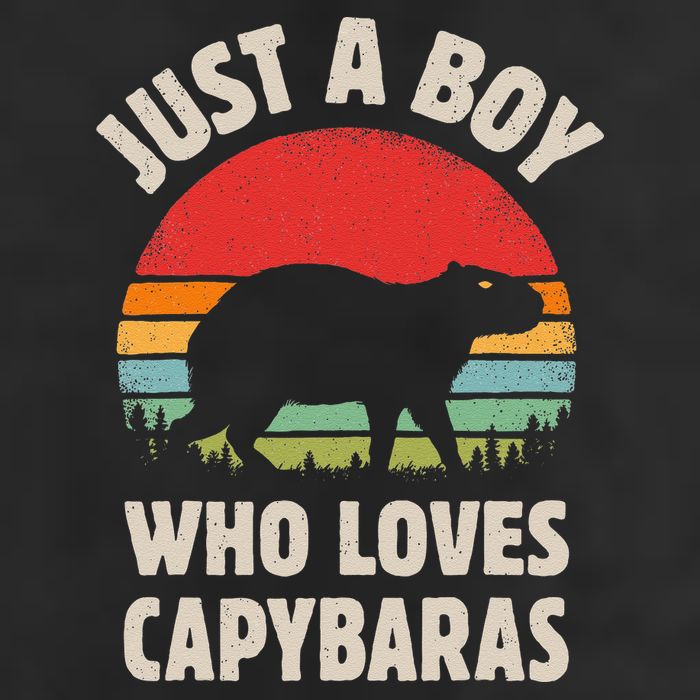 Capybara Just A Boy Who Loves Capybaras Retro Vintage Sunset Golf Towel