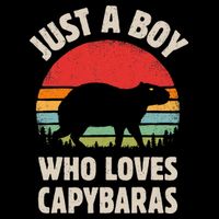 Capybara Just A Boy Who Loves Capybaras Retro Vintage Sunset Visor