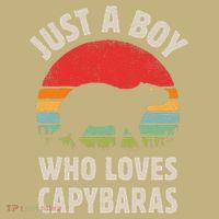 Capybara Just A Boy Who Loves Capybaras Retro Vintage Sunset T-Shirt