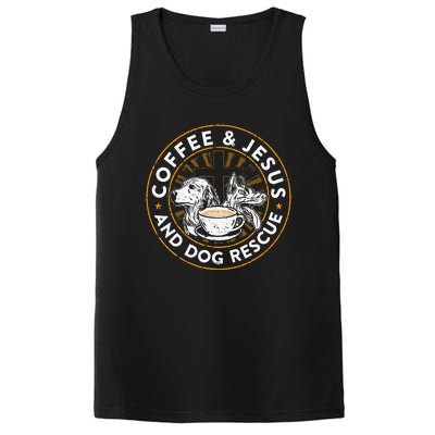 Coffee& Jesus And Dog Rescue Animal Rescue Cat Dog PosiCharge Competitor Tank