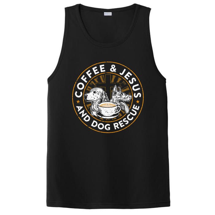 Coffee& Jesus And Dog Rescue Animal Rescue Cat Dog PosiCharge Competitor Tank