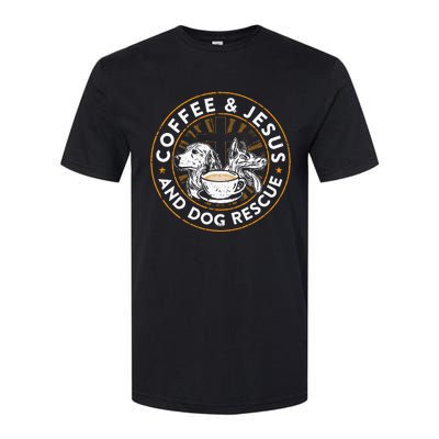 Coffee& Jesus And Dog Rescue Animal Rescue Cat Dog Softstyle CVC T-Shirt