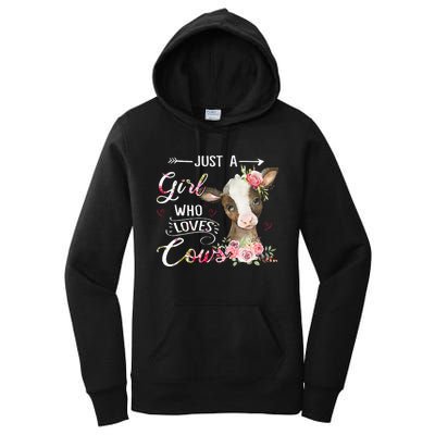 Cow Just A Girl Who Loves Cows Funny  Gifts Women's Pullover Hoodie