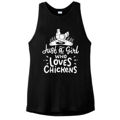 Chicken Just A Girl Who Loves Chickens Ladies PosiCharge Tri-Blend Wicking Tank