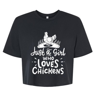 Chicken Just A Girl Who Loves Chickens Bella+Canvas Jersey Crop Tee