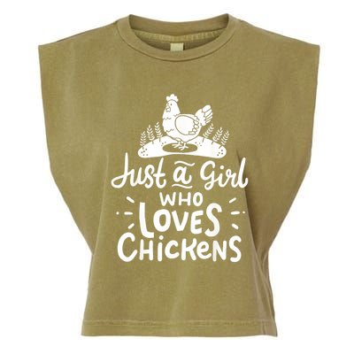 Chicken Just A Girl Who Loves Chickens Garment-Dyed Women's Muscle Tee