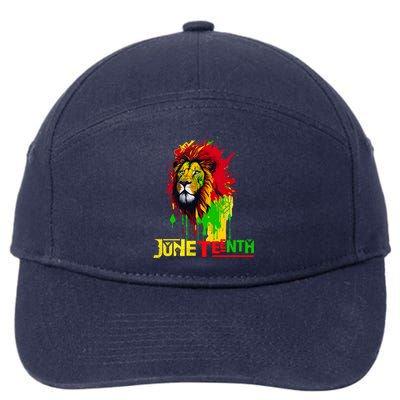 Celebrate Junenth African Lion Face Freedom Day 1865 Gift 7-Panel Snapback Hat