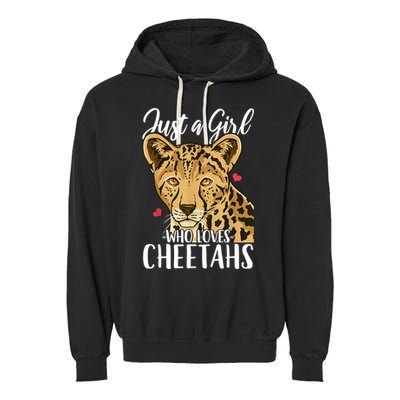 Cheetah Just A Girl Who Loves Cheetahs Cool Gift Garment-Dyed Fleece Hoodie