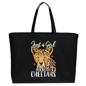 Cheetah Just A Girl Who Loves Cheetahs Cool Gift Cotton Canvas Jumbo Tote