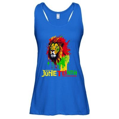 Celebrate Junenth African Lion Face Freedom Day 1865 Gift Ladies Essential Flowy Tank