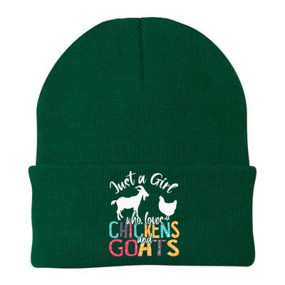 Cute Just A Girl Who Loves Chickens Goats Farmer Knit Cap Winter Beanie