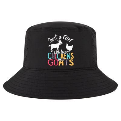 Cute Just A Girl Who Loves Chickens Goats Farmer Cool Comfort Performance Bucket Hat