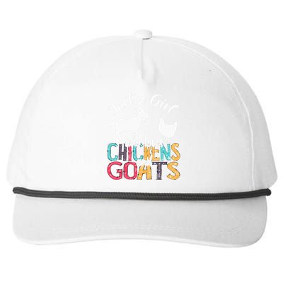 Cute Just A Girl Who Loves Chickens Goats Farmer Snapback Five-Panel Rope Hat