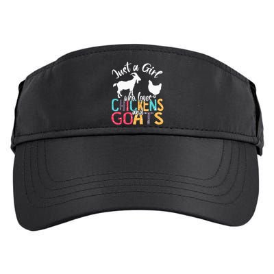 Cute Just A Girl Who Loves Chickens Goats Farmer Adult Drive Performance Visor