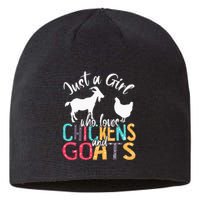 Cute Just A Girl Who Loves Chickens Goats Farmer Sustainable Beanie