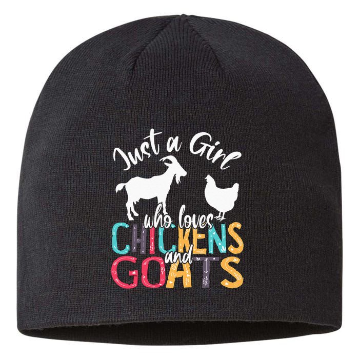 Cute Just A Girl Who Loves Chickens Goats Farmer Sustainable Beanie