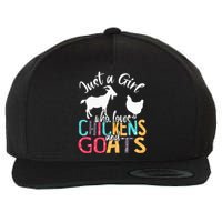 Cute Just A Girl Who Loves Chickens Goats Farmer Wool Snapback Cap