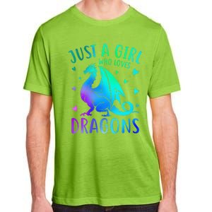 Cute Just A Girlss Who Loves Dragons Women Adult ChromaSoft Performance T-Shirt