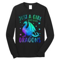 Cute Just A Girlss Who Loves Dragons Women Long Sleeve Shirt