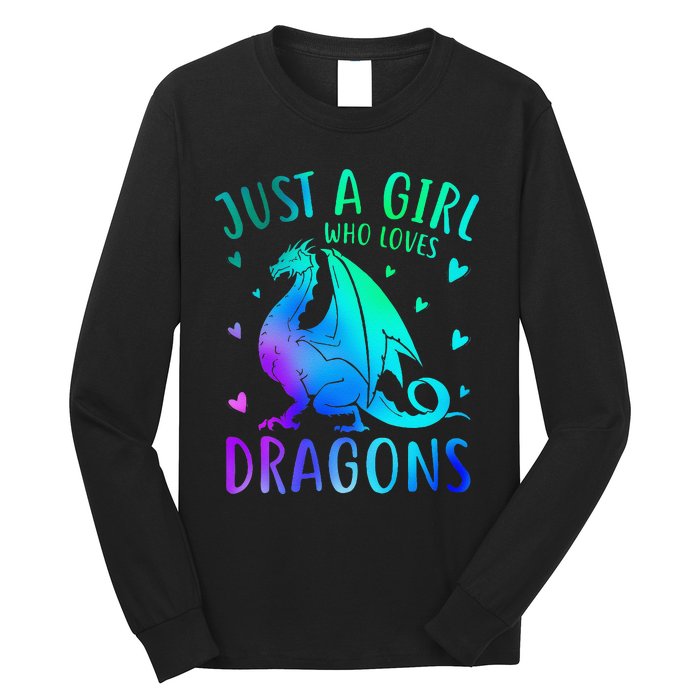 Cute Just A Girlss Who Loves Dragons Women Long Sleeve Shirt