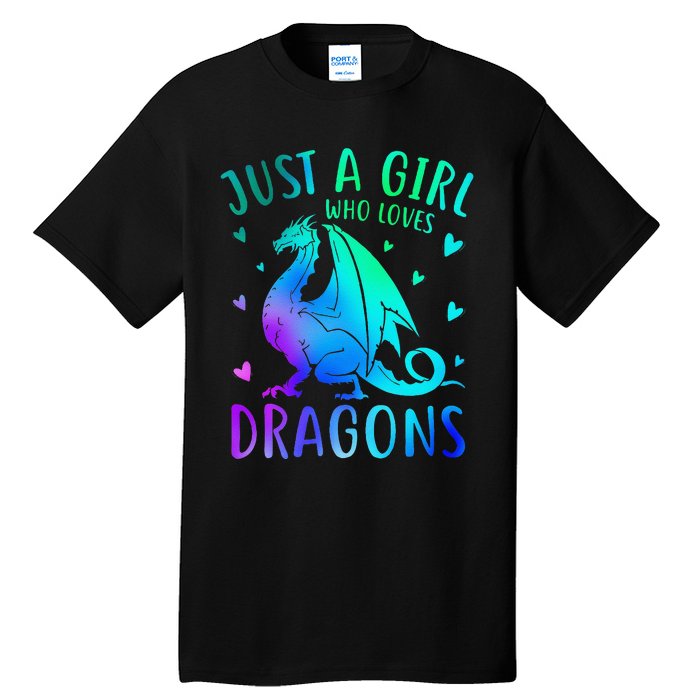 Cute Just A Girlss Who Loves Dragons Women Tall T-Shirt