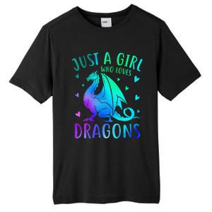 Cute Just A Girlss Who Loves Dragons Women Tall Fusion ChromaSoft Performance T-Shirt