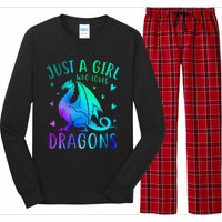 Cute Just A Girlss Who Loves Dragons Women Long Sleeve Pajama Set