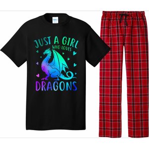 Cute Just A Girlss Who Loves Dragons Women Pajama Set