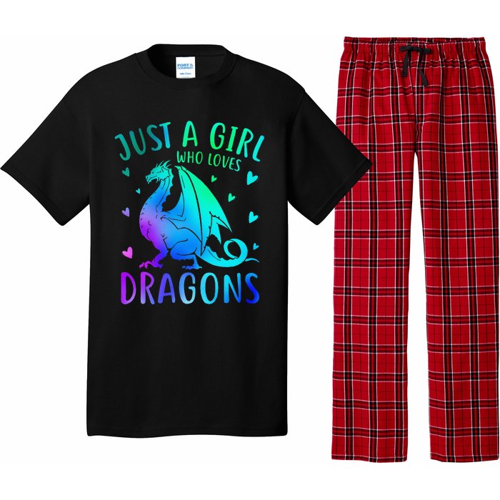 Cute Just A Girlss Who Loves Dragons Women Pajama Set