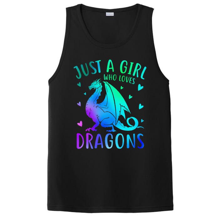 Cute Just A Girlss Who Loves Dragons Women PosiCharge Competitor Tank