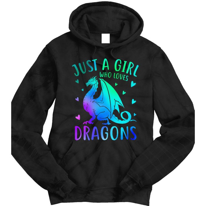 Cute Just A Girlss Who Loves Dragons Women Tie Dye Hoodie