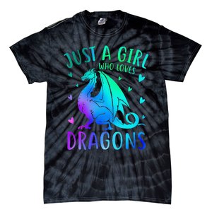 Cute Just A Girlss Who Loves Dragons Women Tie-Dye T-Shirt