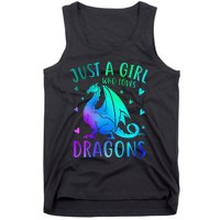 Cute Just A Girlss Who Loves Dragons Women Tank Top