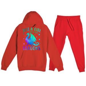 Cute Just A Girlss Who Loves Dragons Women Premium Hooded Sweatsuit Set