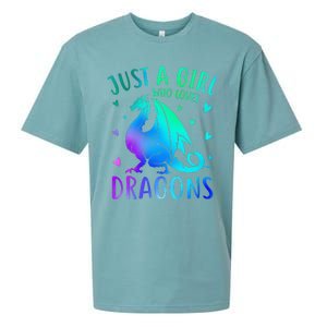 Cute Just A Girlss Who Loves Dragons Women Sueded Cloud Jersey T-Shirt