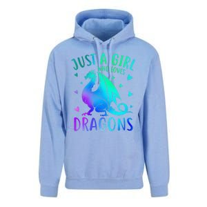 Cute Just A Girlss Who Loves Dragons Women Unisex Surf Hoodie