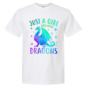 Cute Just A Girlss Who Loves Dragons Women Garment-Dyed Heavyweight T-Shirt