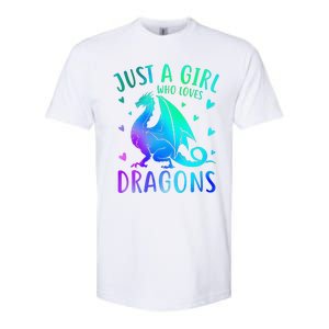 Cute Just A Girlss Who Loves Dragons Women Softstyle CVC T-Shirt