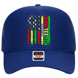 Celebrate Juneteenth Afro Pride Black History Month Gift High Crown Mesh Back Trucker Hat