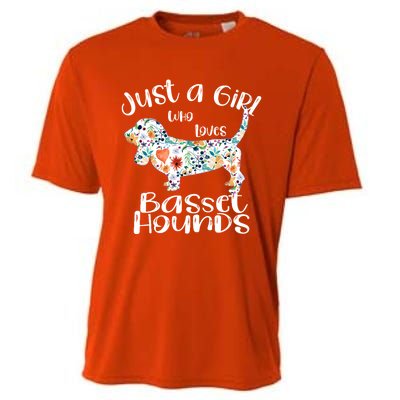 Cute Just A Girl Who Loves Basset Hounds Gift Cooling Performance Crew T-Shirt