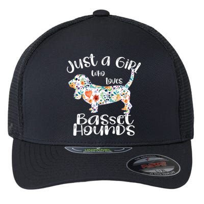 Cute Just A Girl Who Loves Basset Hounds Gift Flexfit Unipanel Trucker Cap