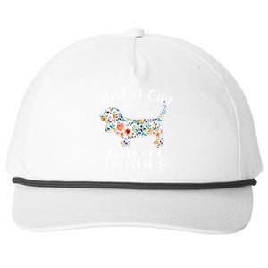 Cute Just A Girl Who Loves Basset Hounds Gift Snapback Five-Panel Rope Hat