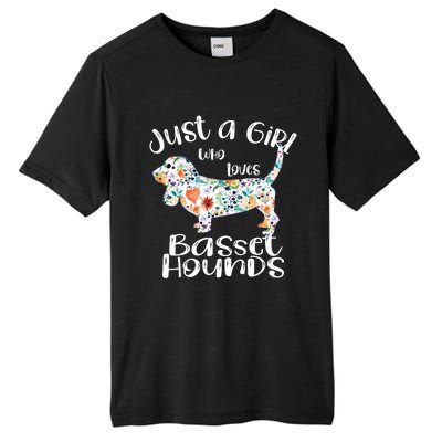 Cute Just A Girl Who Loves Basset Hounds Gift Tall Fusion ChromaSoft Performance T-Shirt