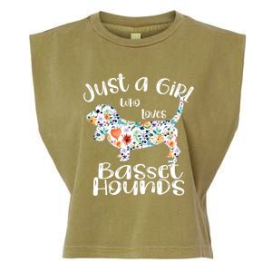 Cute Just A Girl Who Loves Basset Hounds Gift Garment-Dyed Women's Muscle Tee