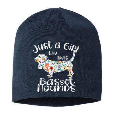 Cute Just A Girl Who Loves Basset Hounds Gift Sustainable Beanie