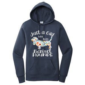 Cute Just A Girl Who Loves Basset Hounds Gift Women's Pullover Hoodie