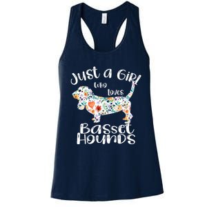 Cute Just A Girl Who Loves Basset Hounds Gift Women's Racerback Tank