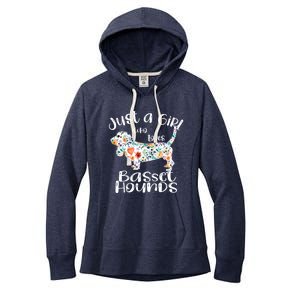 Cute Just A Girl Who Loves Basset Hounds Gift Women's Fleece Hoodie